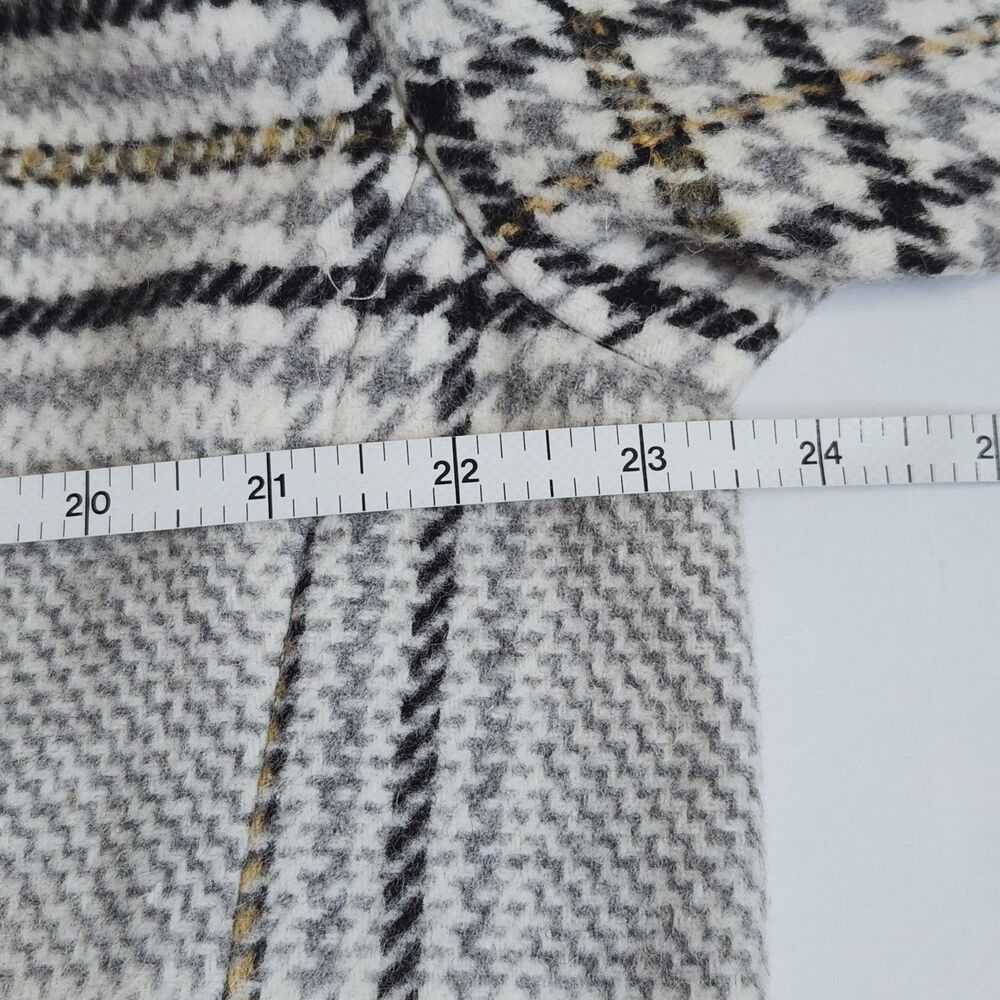Madewell Bryant Coat Pearl Ivory Wool Blend Houndstooth Plaid Light Academia M - Picture 10 of 14